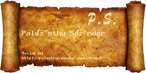 Palásthy Sándor névjegykártya