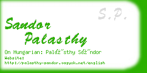 sandor palasthy business card